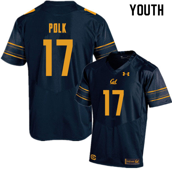 Youth #17 Makai Polk Cal Bears College Football Jerseys Sale-Navy